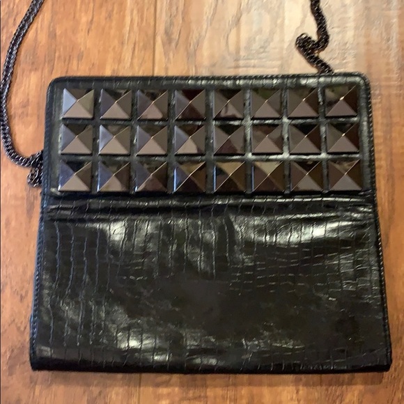 Forever 21 | Black faux croc gunmetal stud purse - Picture 9 of 14